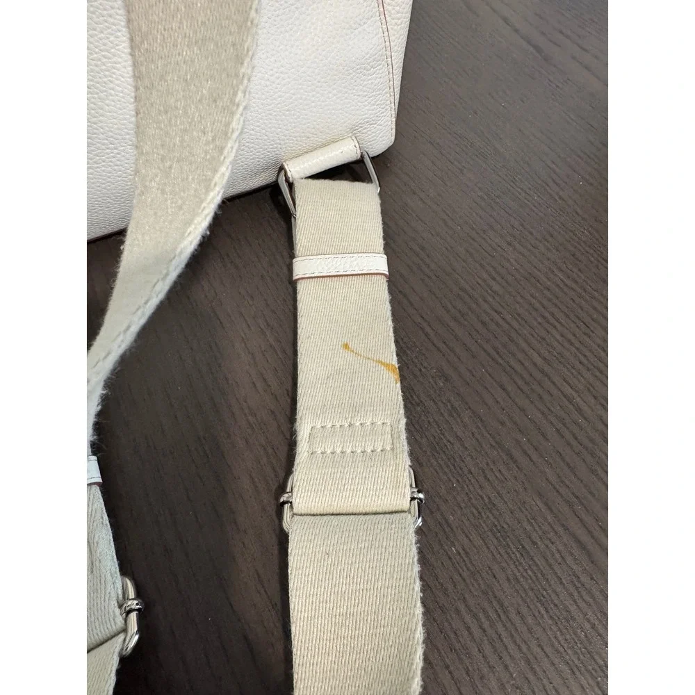 Nordstrom Pebbled Leather Flap Backpack‎ Women OS Off White Minimalist Chic